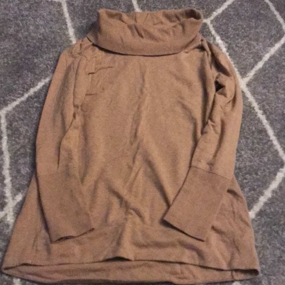 Camel Cowl Neck Sweater